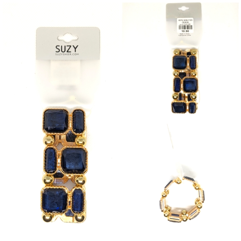 3/20$ Dark Blue And Golden Square Bracelet